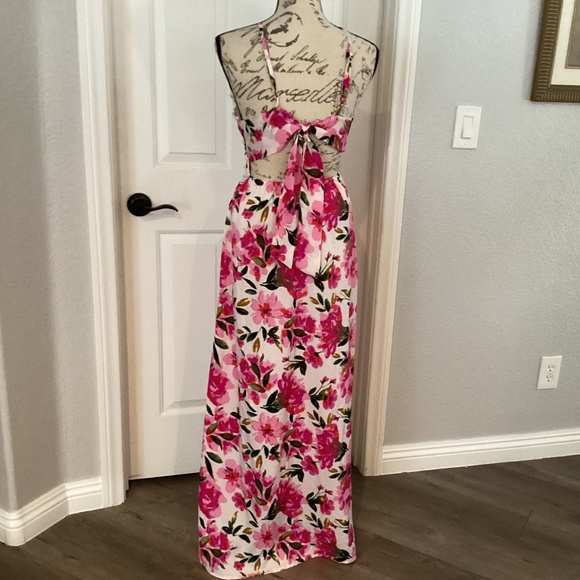 Tea Women Dress, Size Medium, Color Pink,Green, White, Yellow - Picture 2 of 2